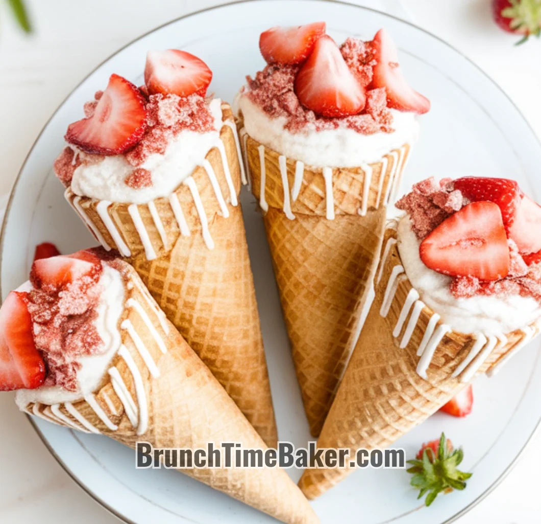 Strawberry Crunch Cheesecake Cones