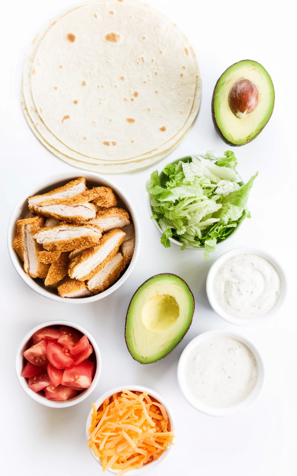 Crispy Chicken and Avocado Burrito Wraps