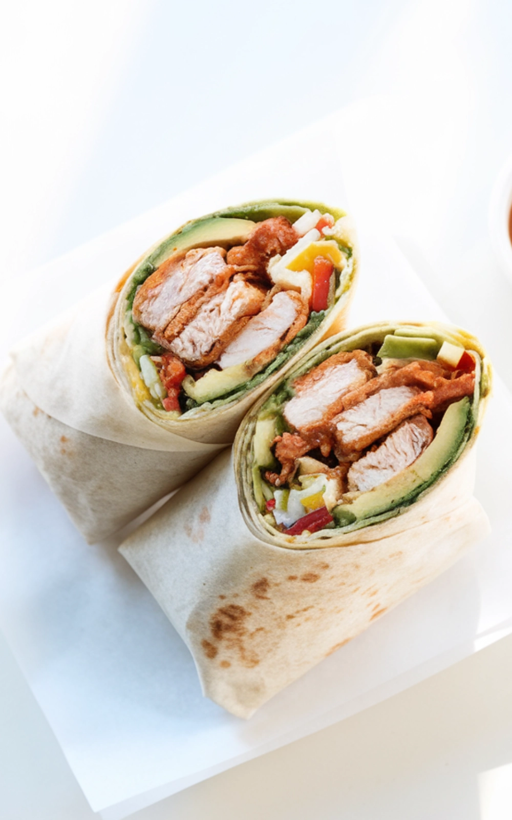 Crispy Chicken and Avocado Burrito Wraps