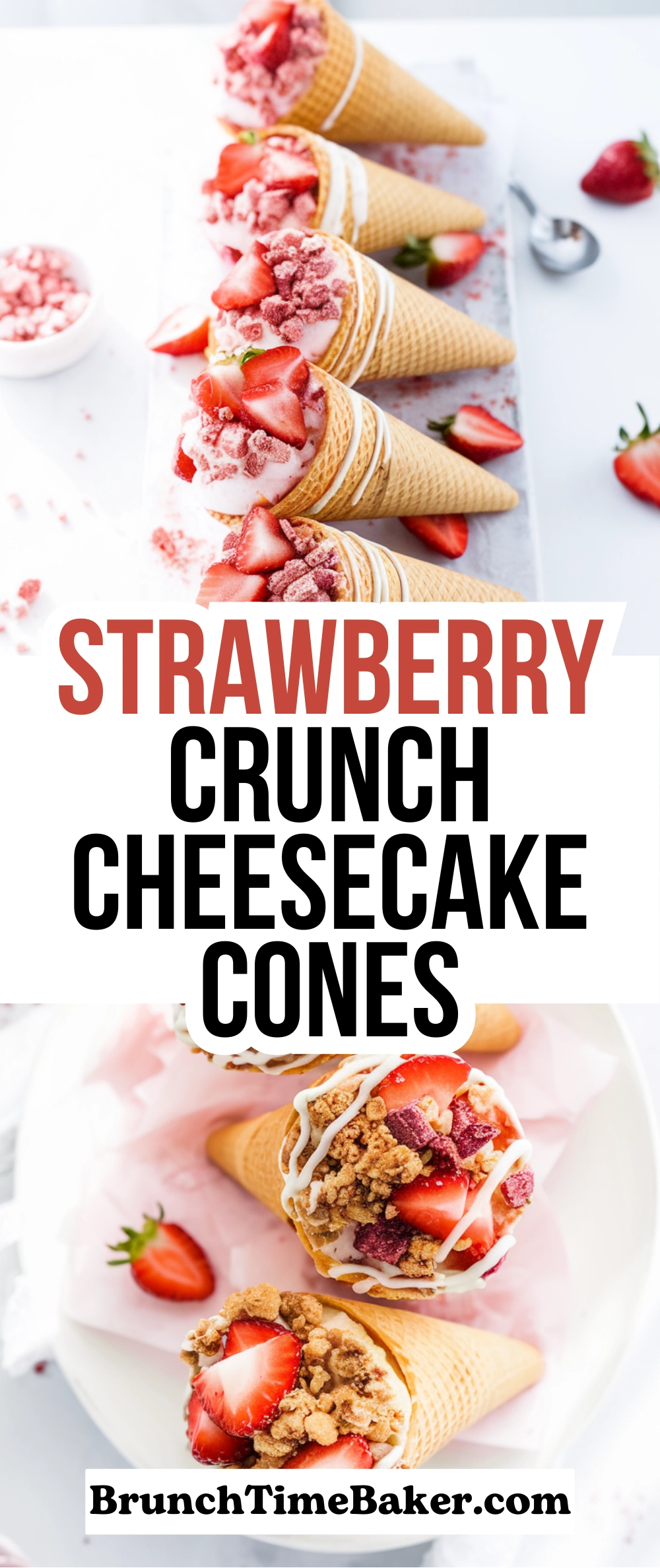 Strawberry Crunch Cheesecake Cones