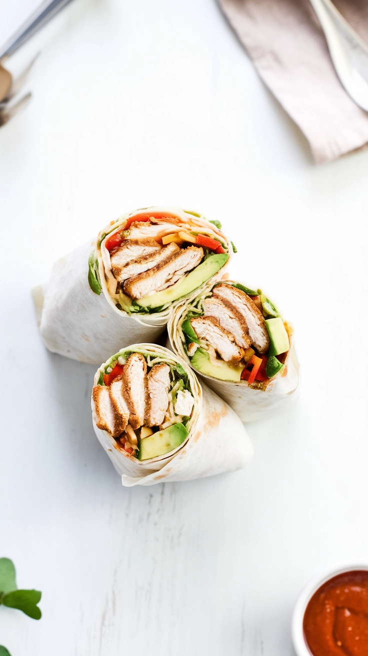 Crispy Chicken and Avocado Burrito Wraps