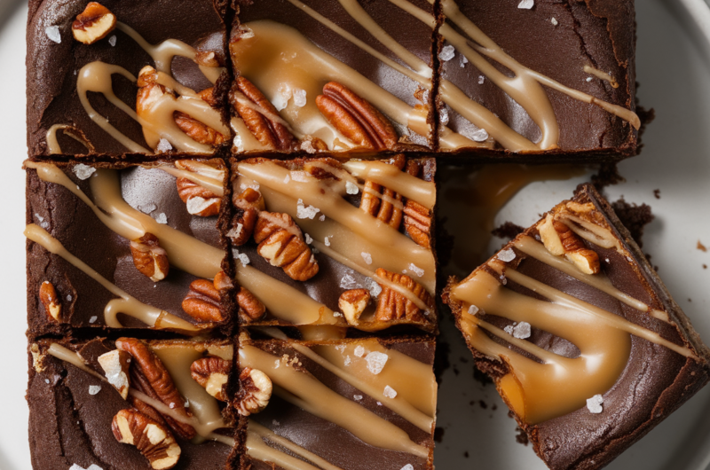 Salted Caramel Pecan Brownies
