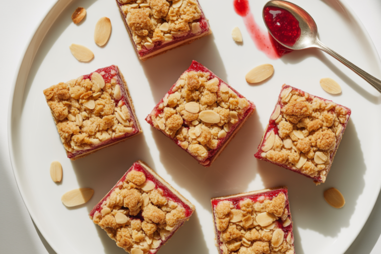Raspberry Almond Crumble Bars