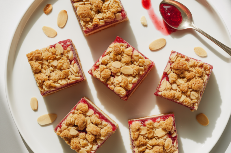 Raspberry Almond Crumble Bars