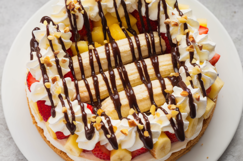 no bake banana split cake